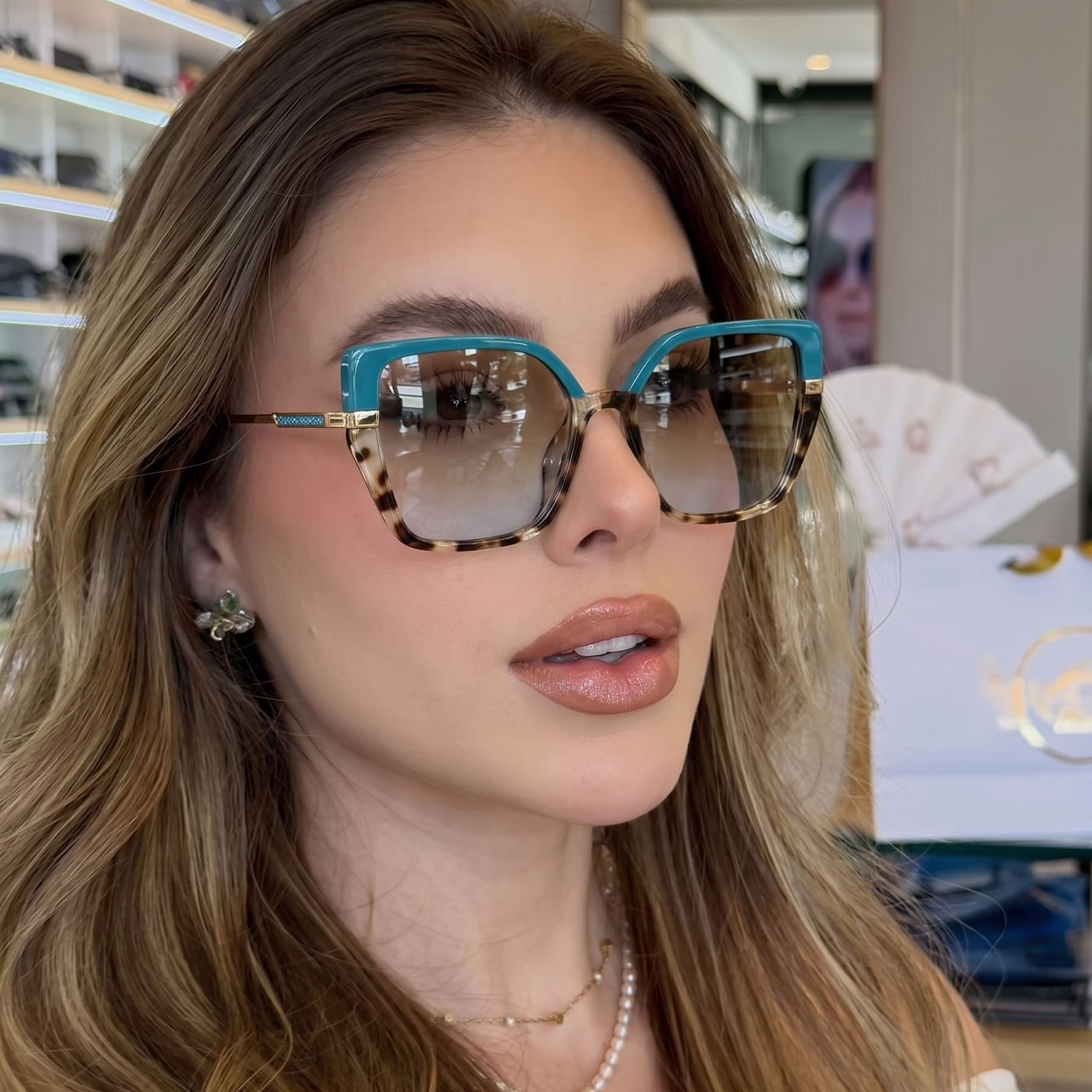 Blue Light Glasses - Okulary przeciwsłoneczne z blokami kolorów, kontrastowymi