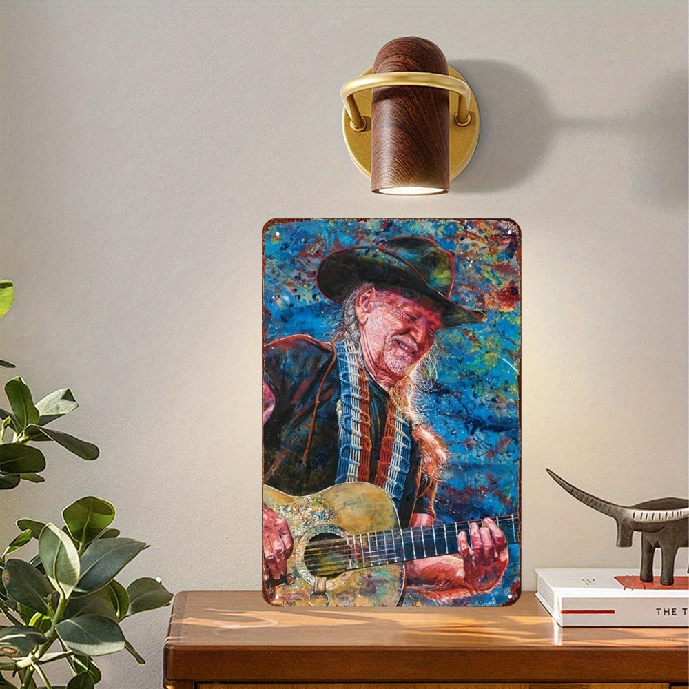 Home Office Inspiration - Metalowy szyld blaszany inspirowany Willie Nelsonem